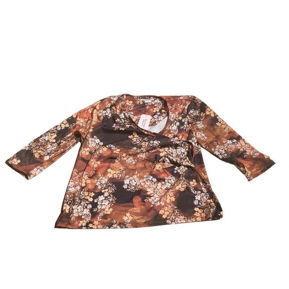 Allison Daley Blouse Sz L Floral Multicolor Boho NWT - Picture 4 of 9